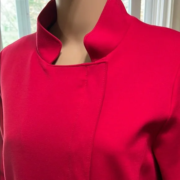 Chico’s Women's Red Jacket with Gold Zipoer Accents and Pockets Like New, Medium - Picture 8 of 14